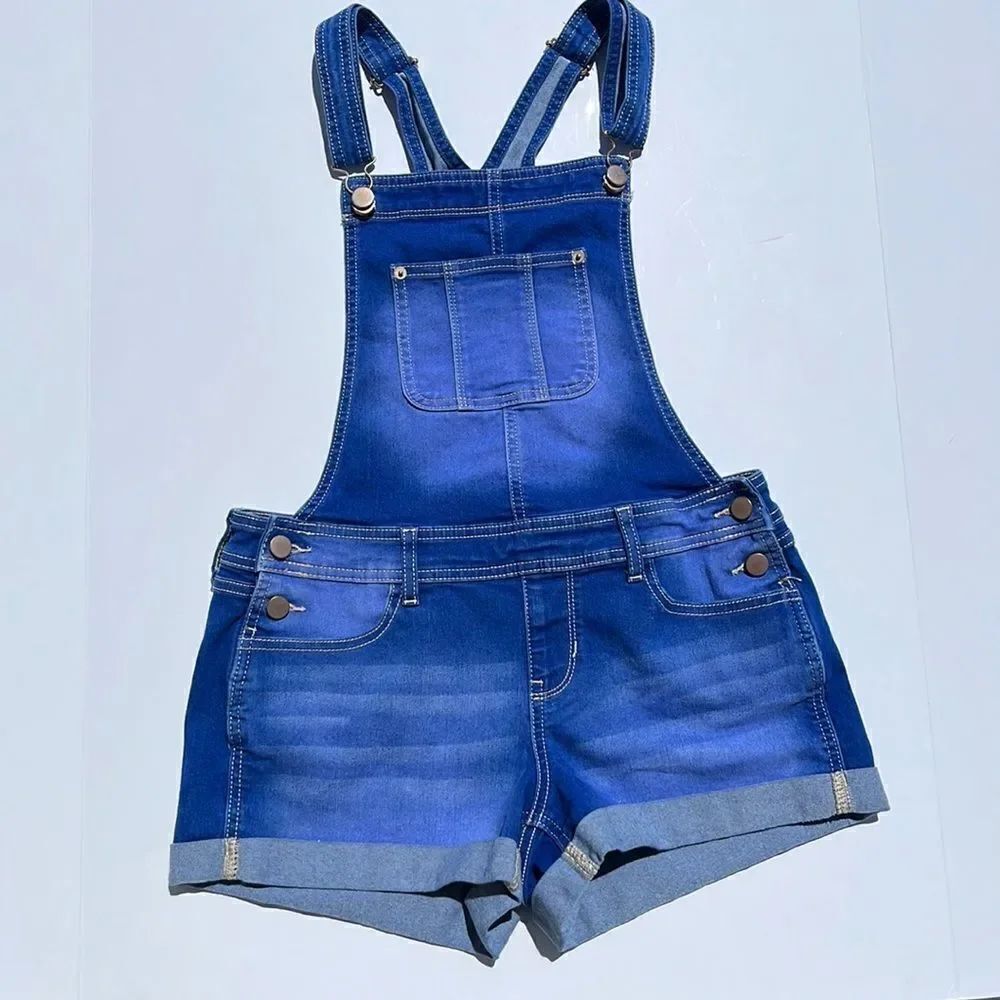 🔥4/$25 No Boundaries Denim Overall Jean Shorts
